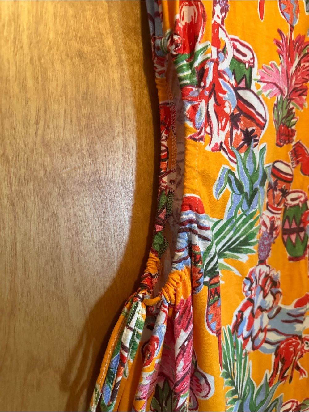 Zara Women’s Orange Tropical Print Short Sleeve Mini Dress -Size Small - Picture 3 of 7